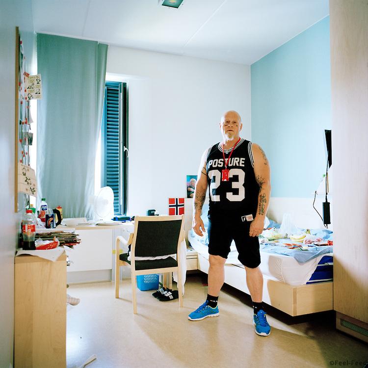 Halden Prison, Norway, June 2014: Tom in his cell in C8, a special unit focused on addiction recovery. -- No commercial use -- Photo: Knut Egil Wang/Moment/INSTITUTE