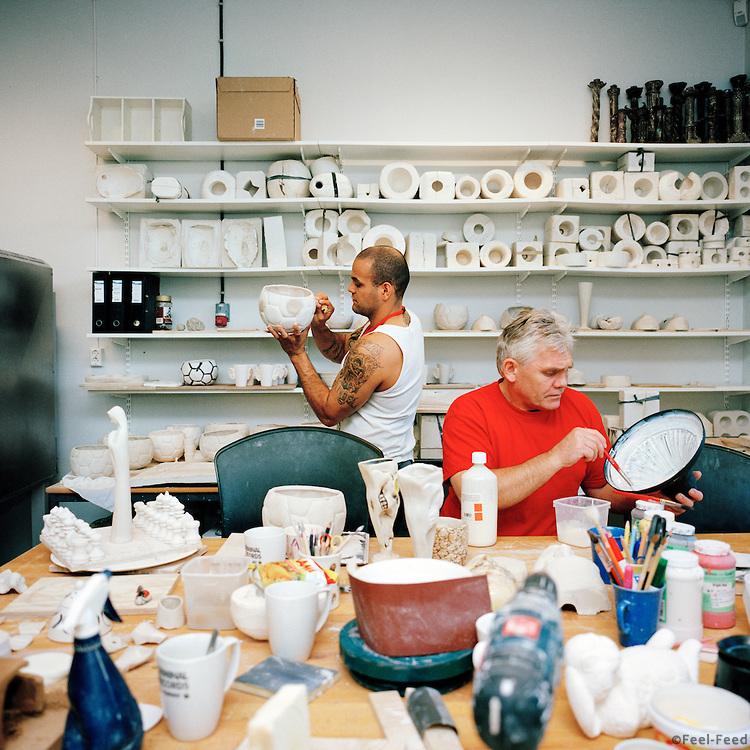 Halden Prison, Norway, June 2014: The ceramic workshop. -- No Commercial use -- Photo: Knut Egil Wang/Moment/INSTITUTE