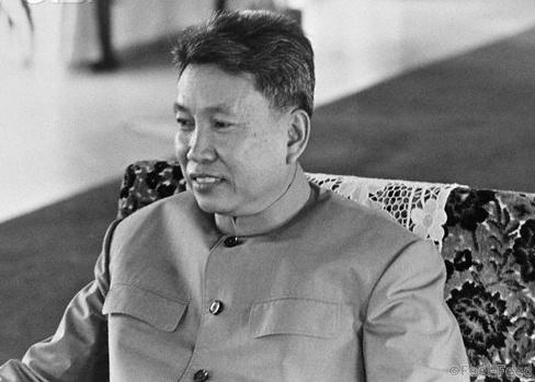 ca. September 1978, Phnom Penh, Cambodia --- Khmer Rouge leader Pol Pot a few months before Vietnam installed a new government in Cambodia, in January 1979. Between 1976 and 1979, he was the Prime Minister of Democratic Kampuchea. --- Image by © Richard Dudman/Sygma/Corbis