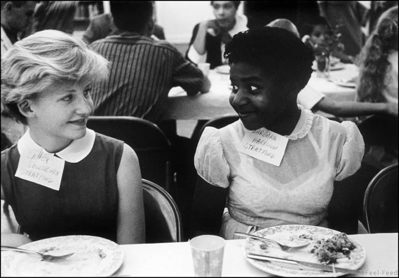 USA. Virginia. Intergration Crisis. During the civil rights movement in America. Black and white children at a party to introduce mixed schools. 1958.