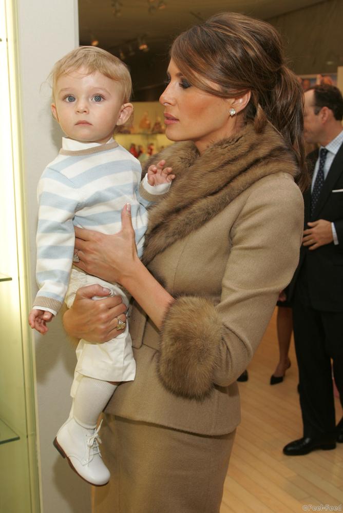 NEW YORK - MARCH 13: Barron Trump and Melania Trump attend the 16th Annual Bunny Hop at FAO Schwartz to benefit the Memorial Sloan-Kettering Cancer Center March 13, 2007 in New York City. (Photo by Peter Kramer/Getty Images For MSKCC)