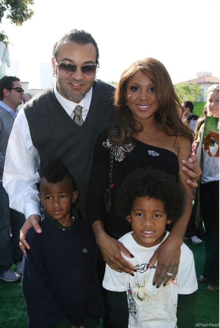 Mandatory Credit: Photo by Alex J. Berliner/BEI/REX/Shutterstock (812765ae) Toni Braxton, Keri Lewis and sons Diesel and Denim 'Madagascar: Escape 2 Africa' Film Premiere, Westwood, Los Angeles, America - 26 Oct 2008 Stars who put their voices to the film 'Madagascar: Escape 2 Africa', joined up for the premiere in Westwood, Los Angeles. In the sequel to the DreamWorks hit Madagascar, Alex the Lion and his pals find themselves escaping Madagascar via an old plane modified by the animals. While in flight their engines fail, causing them to crash in the vast plains of Africa, where our zoo-raised crew encounter species of their own kind for the very first time. While discovering their roots, they quickly discover the differences between the concrete jungle and the heart of Africa. Despite long-lost relatives, romantic rivals and scheming hunters, Africa seems like a great place...but is it better than their Central Park home? http://en.wikipedia.org/wiki/Madagascar_2