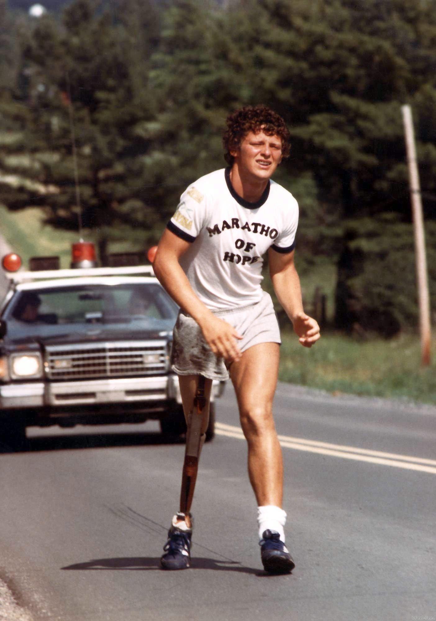(CPT101)--TERRY FOX-- Marathon of Hope runner, Terry Fox, shown in this undated photo, had his dream of running across the country cut short near Thunder Bay, Ont., when he learned that cancer had spread to his lungs. (CP PHOTO) 1981 (Stf)