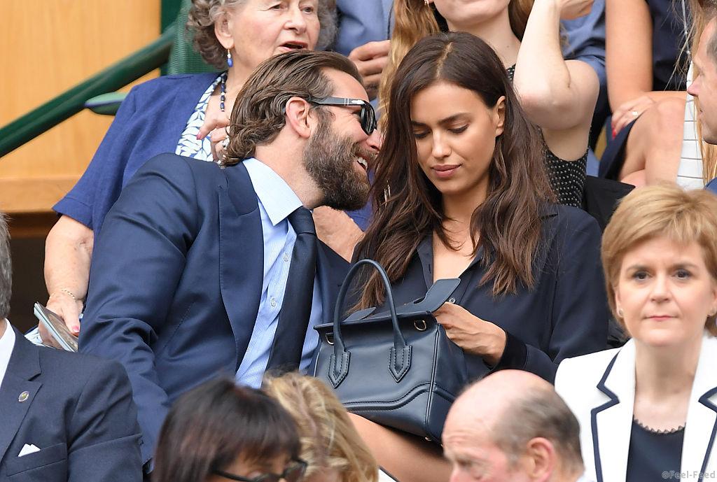 LONDON, ENGLAND - JULY 10:  Bradley Cooper and Irina Shayk attend the Men's Final of the Wimbledon Tennis Championships between Milos Raonic and Andy Murray at Wimbledon on July 10, 2016 in London, England.  (Photo by Karwai Tang/WireImage)