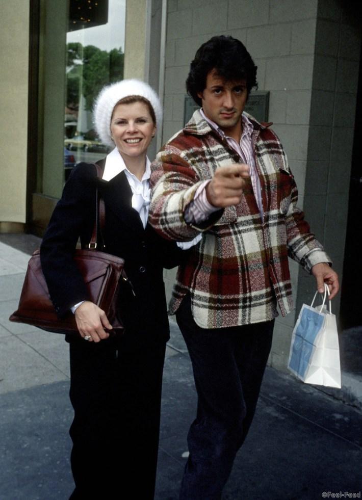 Sasha Czack Stallone and Sylvester Stallone during Sylvester Stallone and Wife Sasha Stallone Sighting on Rodeo Drive - April 12, 1978 at Rodeo Drive in Beverly Hills, California, United States. (Photo by Ron Galella/WireImage)