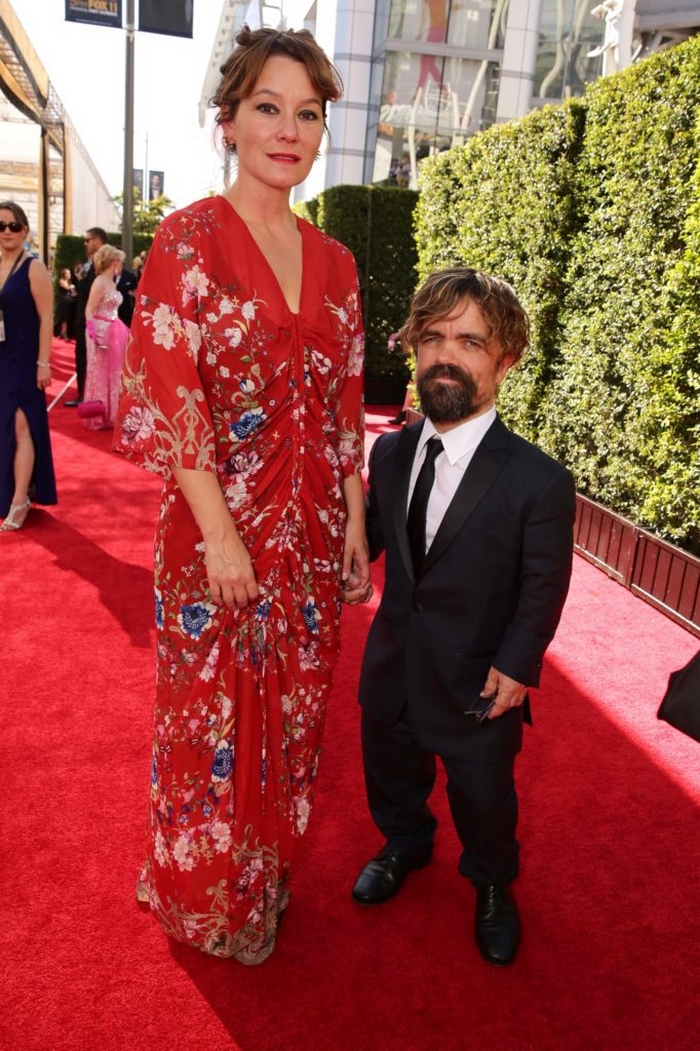 Mandatory Credit: Photo by Eric Charbonneau/REX/Shutterstock (5127567ag) Erica Schmidt, Peter Dinklage 67th Primetime Emmy Awards, Arrivals, Los Angeles, America - 20 Sep 2015